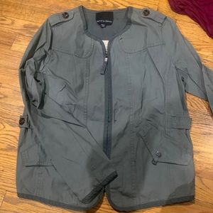 Green jacket with knit back